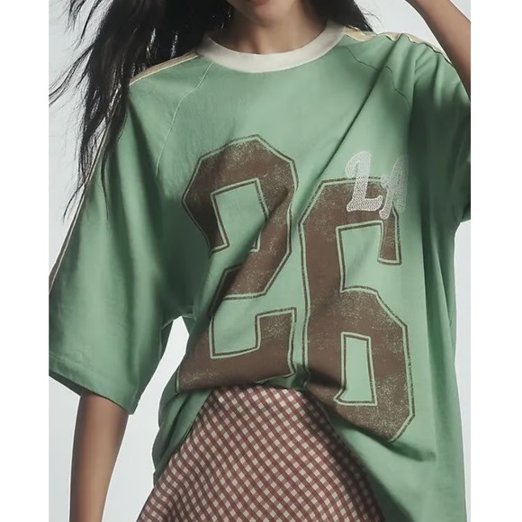 NWT By Anthropologie Oversized Sporty Tee Size Medium - Picture 3 of 14